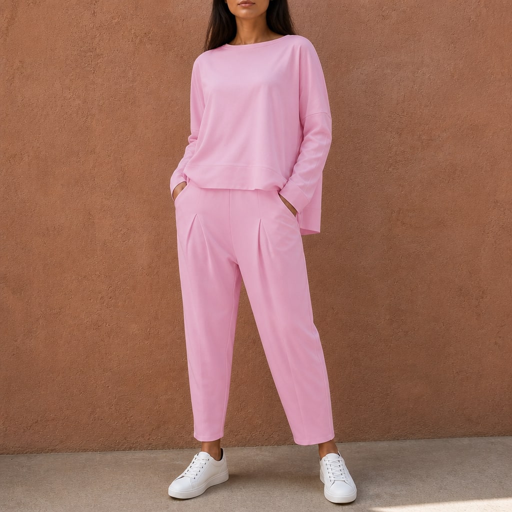 Women's Pleated Trouser Two-Piece Set | Johanna_15