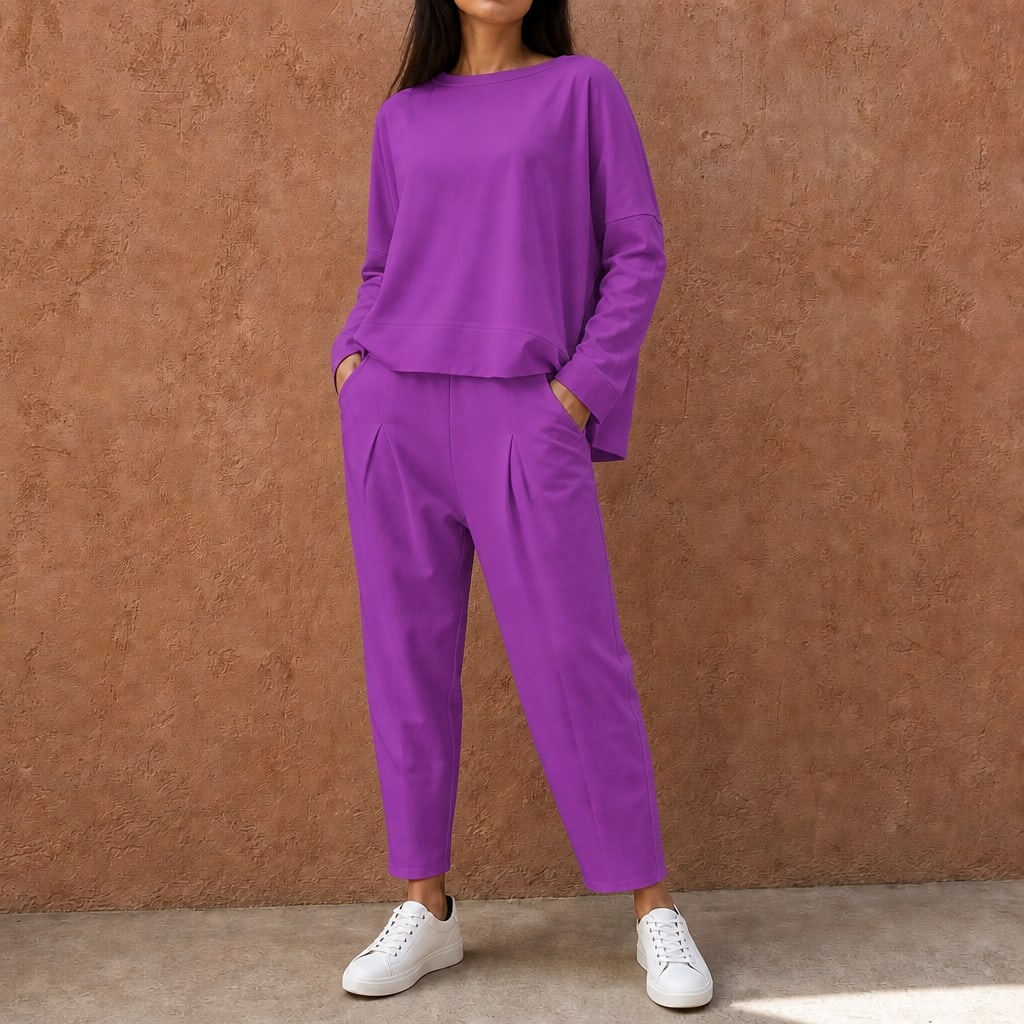 Women's Pleated Trouser Two-Piece Set | Johanna_16