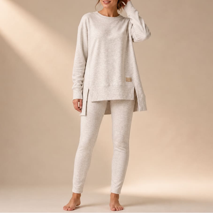 Women's Split Hem Sweatshirt Lounge Set | Kerry_12