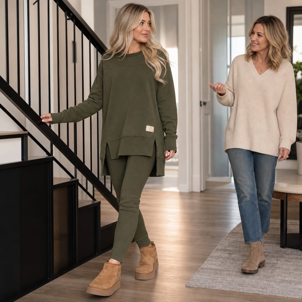 Women's Split Hem Sweatshirt Lounge Set | Kerry_3
