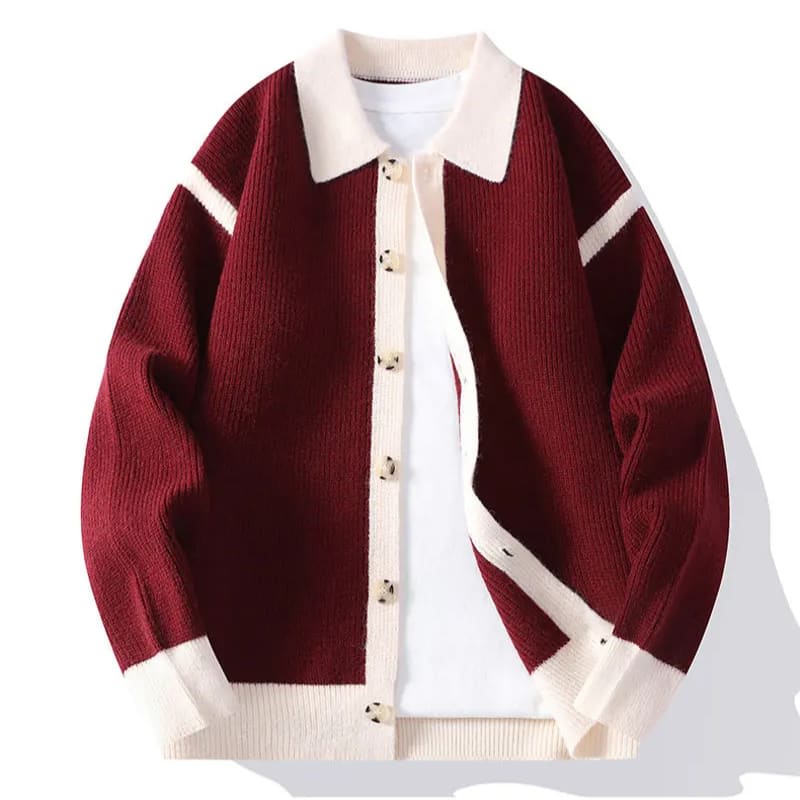 Men's Color Block Varsity Cardigan | Jamie_1
