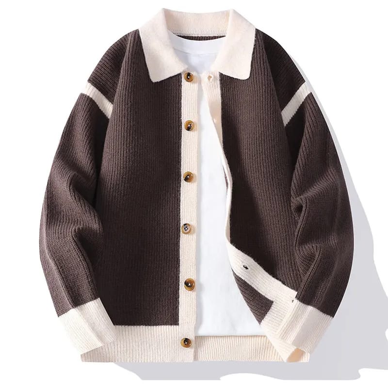 Men's Color Block Varsity Cardigan | Jamie_2