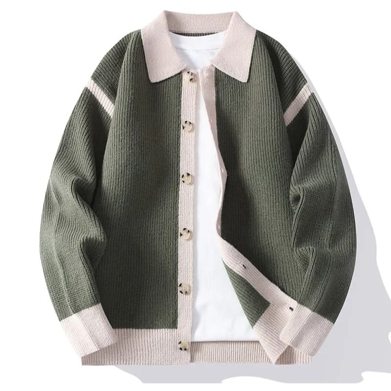 Men's Color Block Varsity Cardigan | Jamie_3