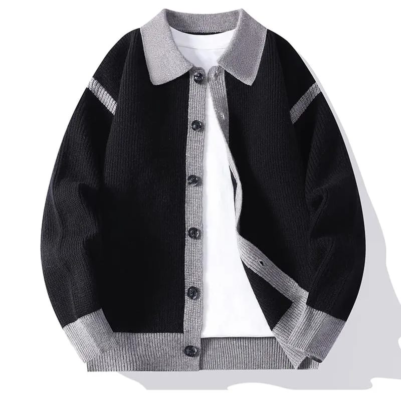 Men's Color Block Varsity Cardigan | Jamie_4