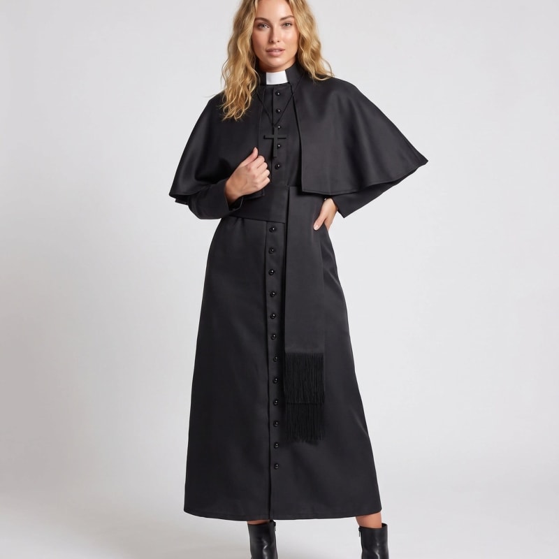Women's Caped Priest Costume Dress | Jackie_1