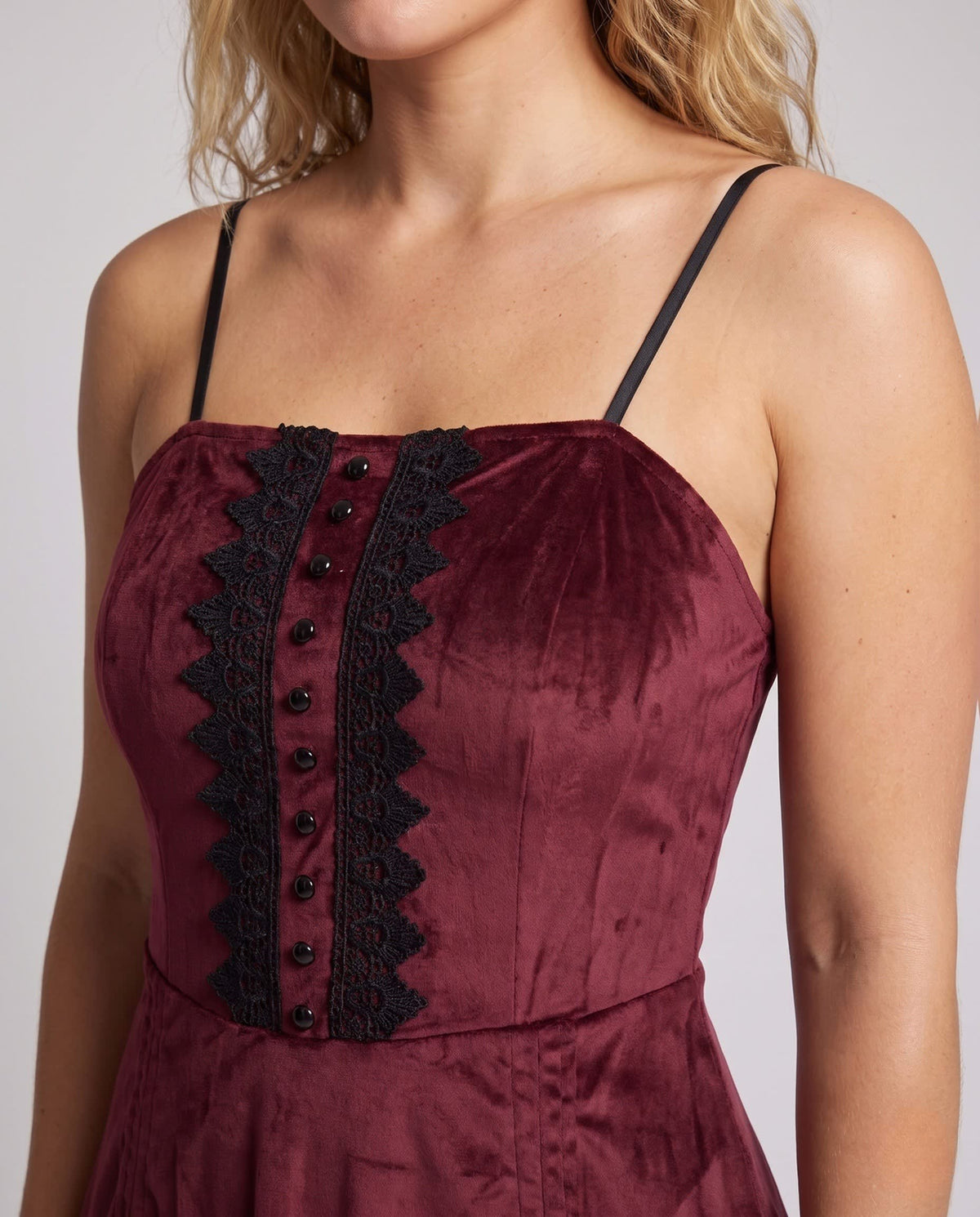 Women's Velvet Devil Costume Midi Dress | Carol_2