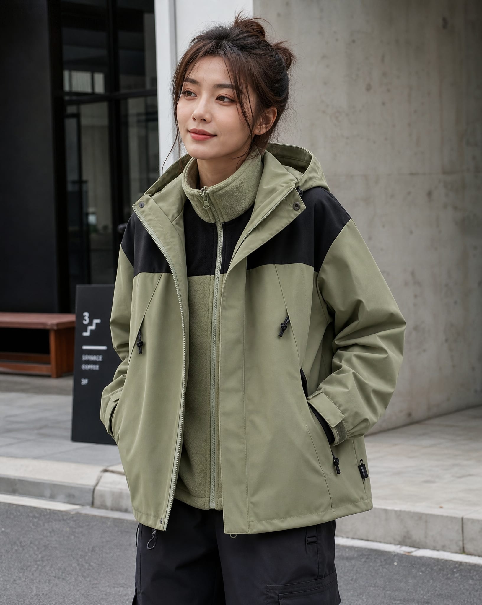Women's 3-in-1 Fleece Hooded Jacket | Angharad_3