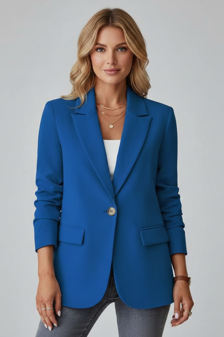 Women's Single Button Tailored Blazer | Tacita_10