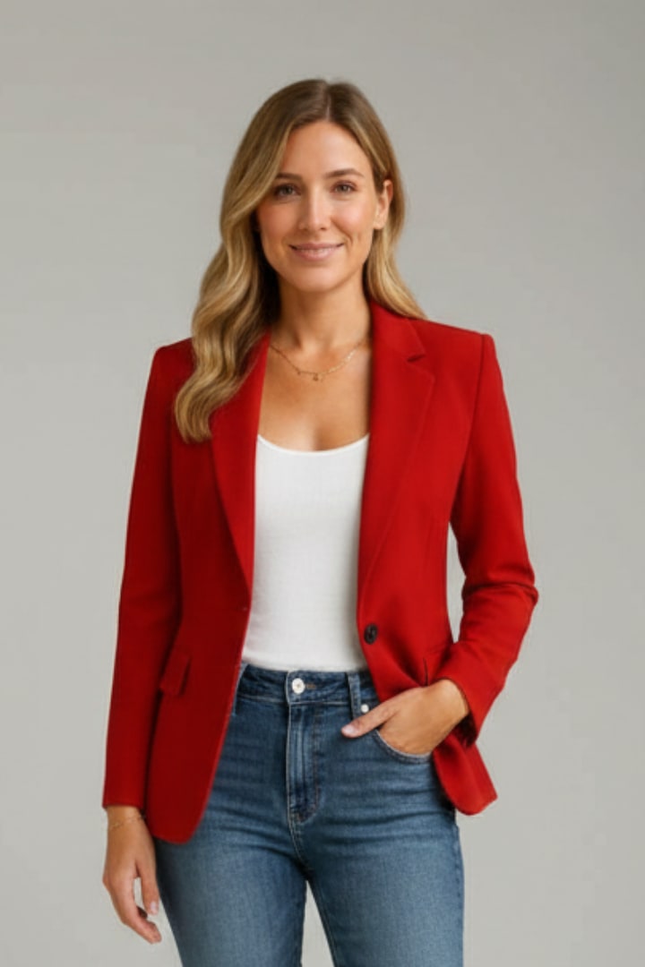 Women's Single Button Tailored Blazer | Tacita_2
