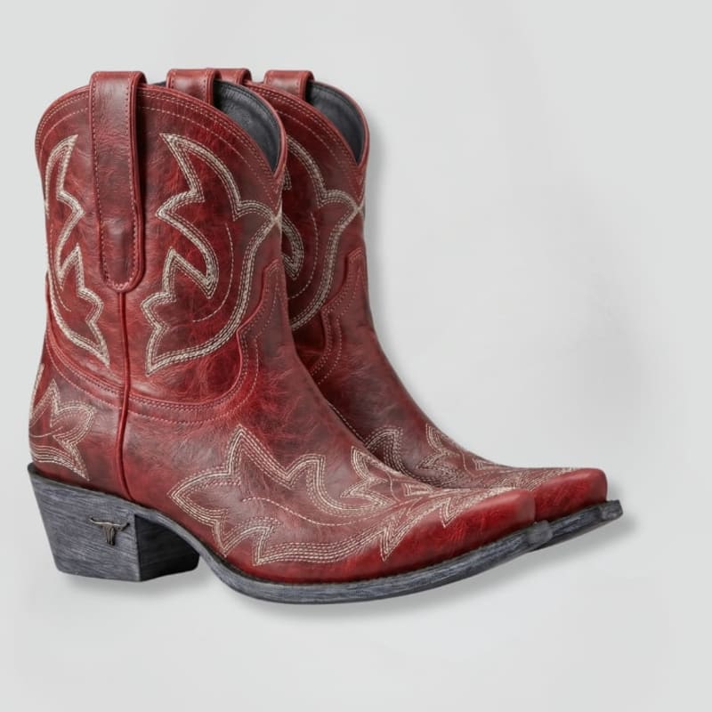 Women's Leather Western Ankle Boots | Ysabel_1