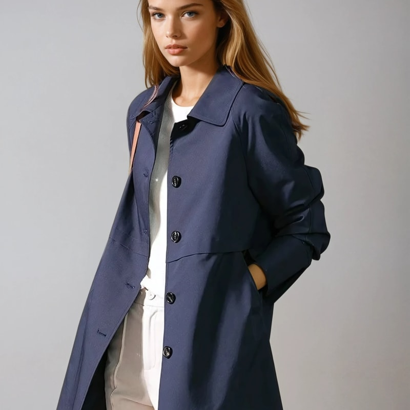 Women's Classic Button-Up Trench Coat | Rosa_1