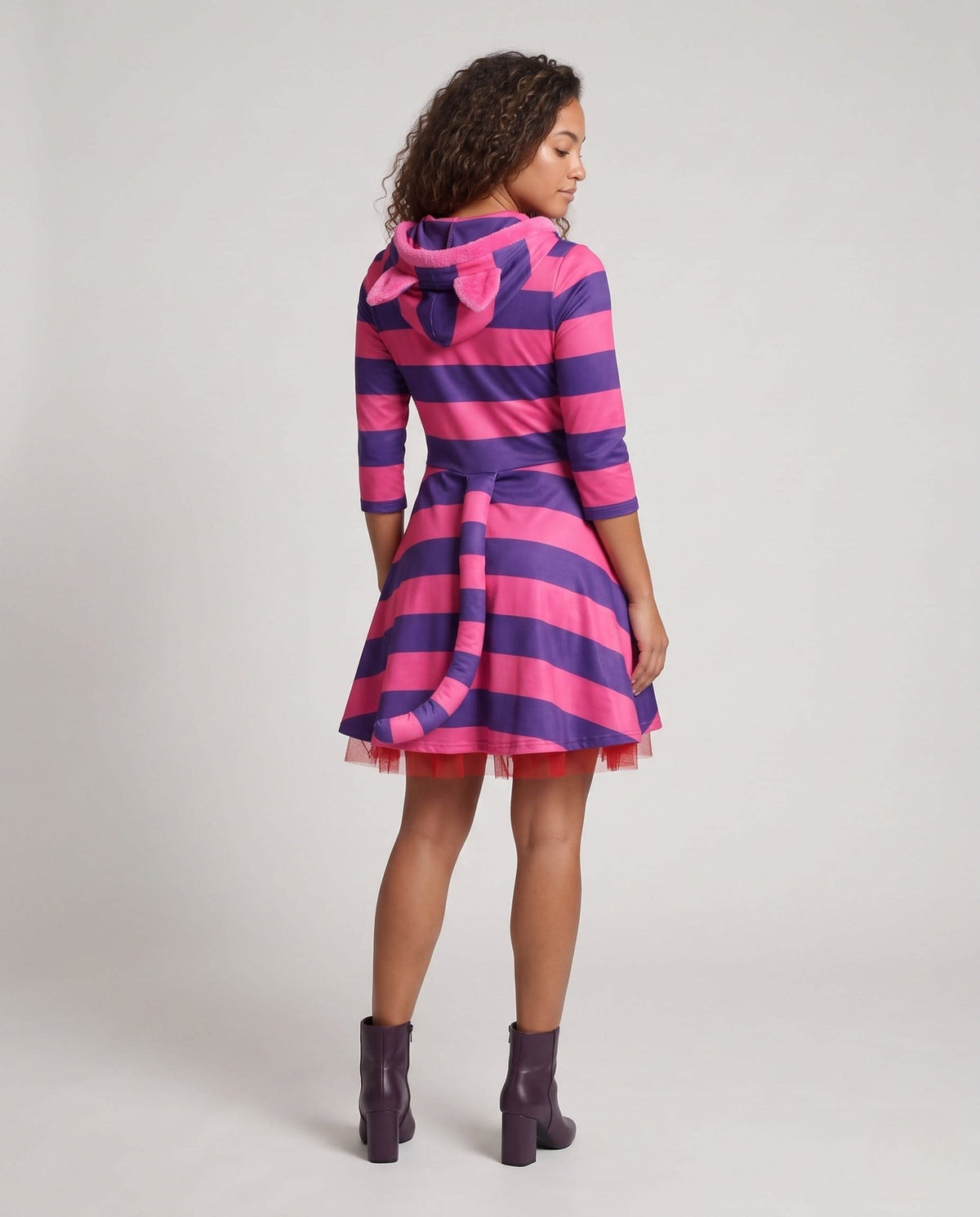 Women's Striped Hooded Cat Costume Dress | Niamh_3