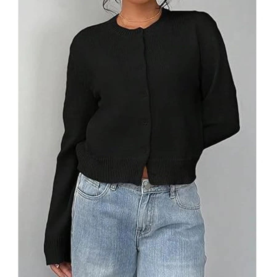 Women's Round Neck Button Cardigan | Bessie_4