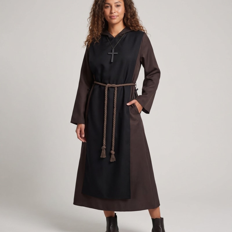 Women's Hooded Nun Costume Robe | Diane_1