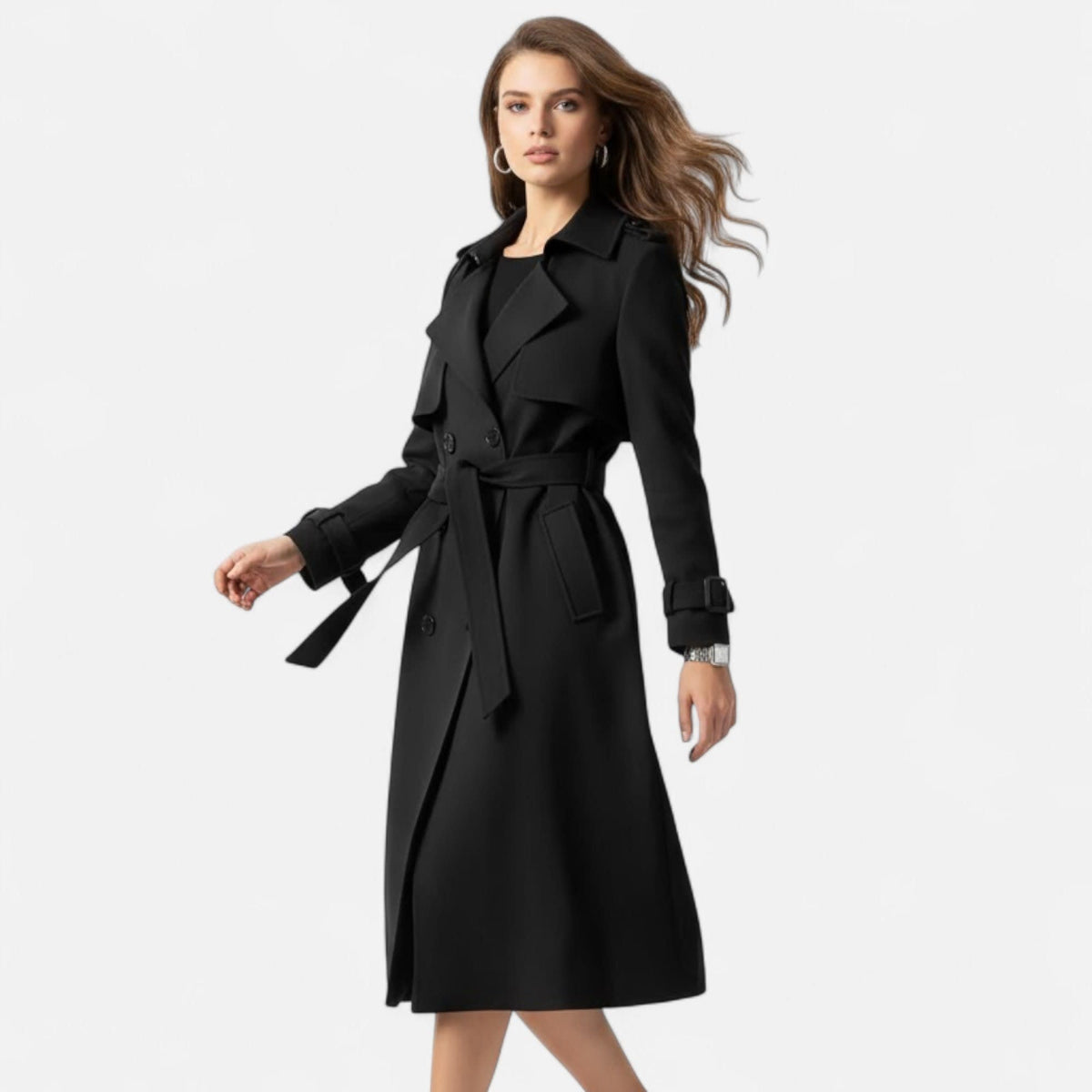 Women's Double-Breasted Belted Trench Coat | Alexia_2