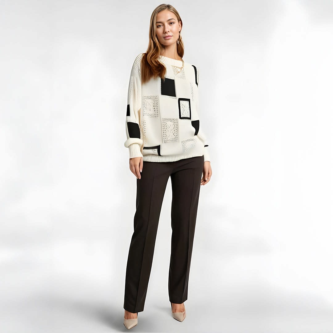 Women's Oversized Color Block Jumper | Ines_2