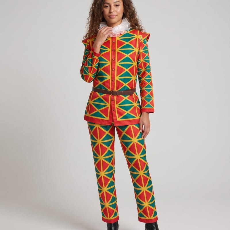 Women's Printed Harlequin Costume Set | Theodora_1