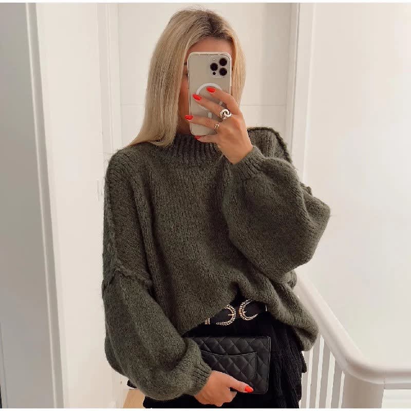 Women's Oversized Balloon Sleeve Jumper | Cissie_6