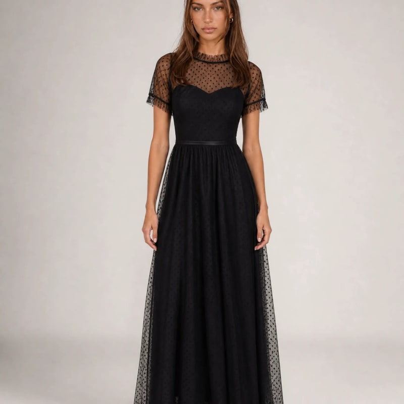 Women's Polka Dot Tulle Maxi Dress | Meriel_1