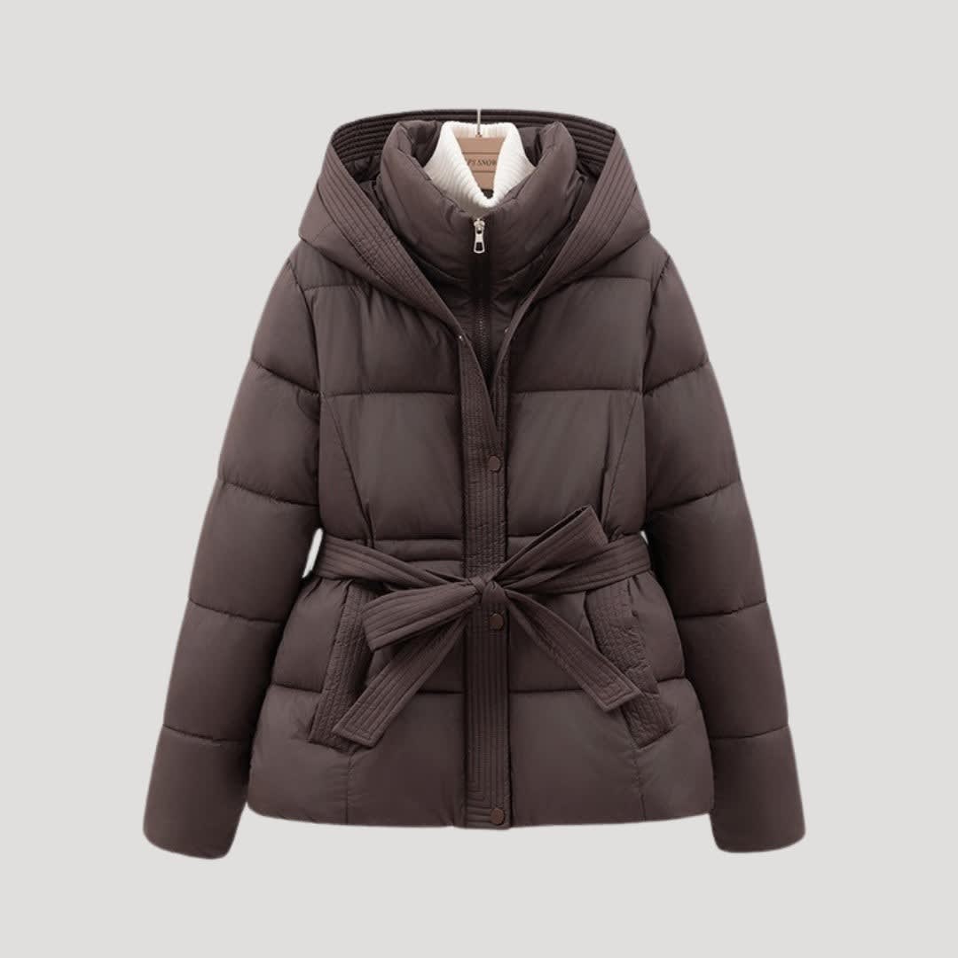 Women's Belted Hooded Puffer Jacket | Gwladys_5