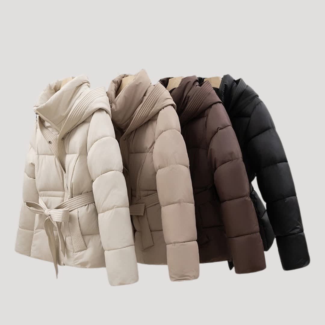 Women's Belted Hooded Puffer Jacket | Gwladys_8