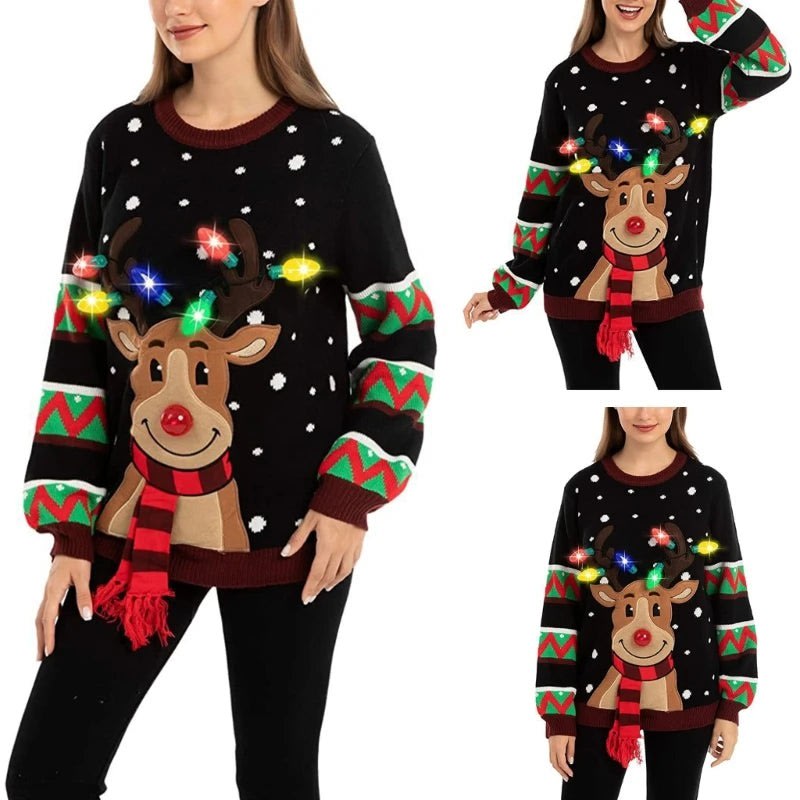 Women's Light Up Christmas Jumper | Endelienta_4