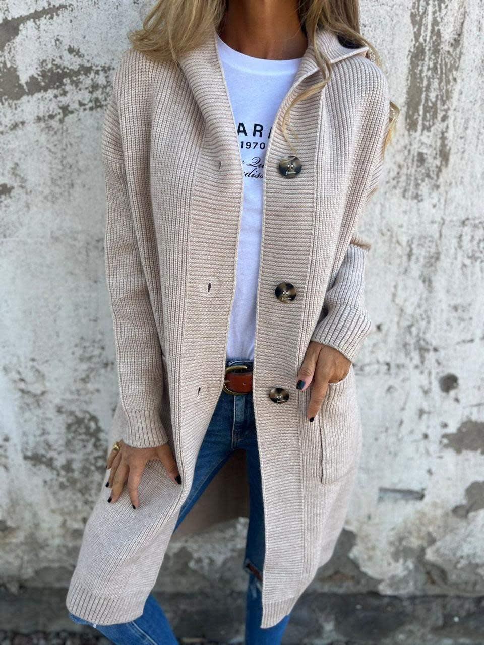 Women's Longline Knit Cardigan | Thora_2