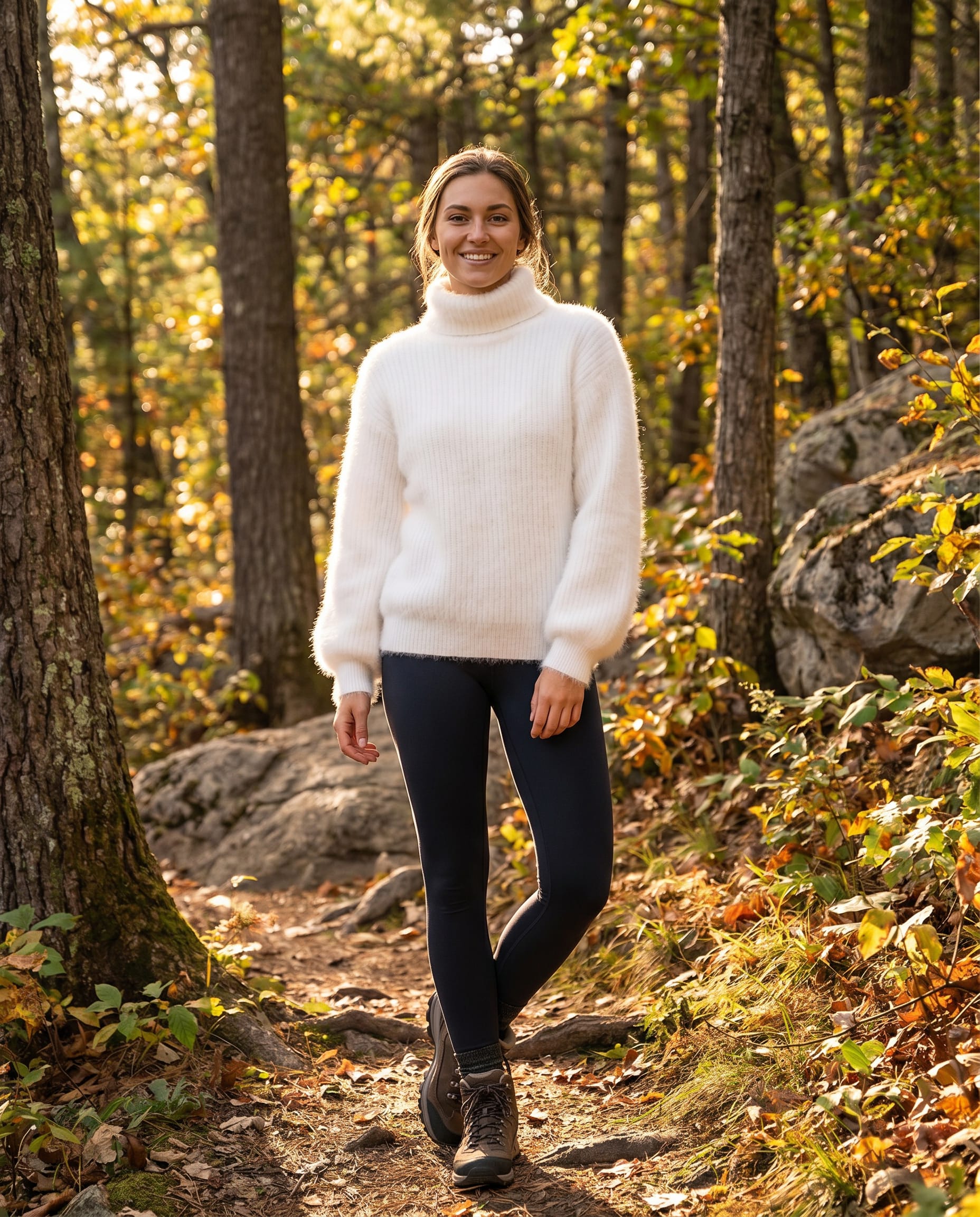 Women's Fluffy Knit Turtleneck Jumper | Tessa_3