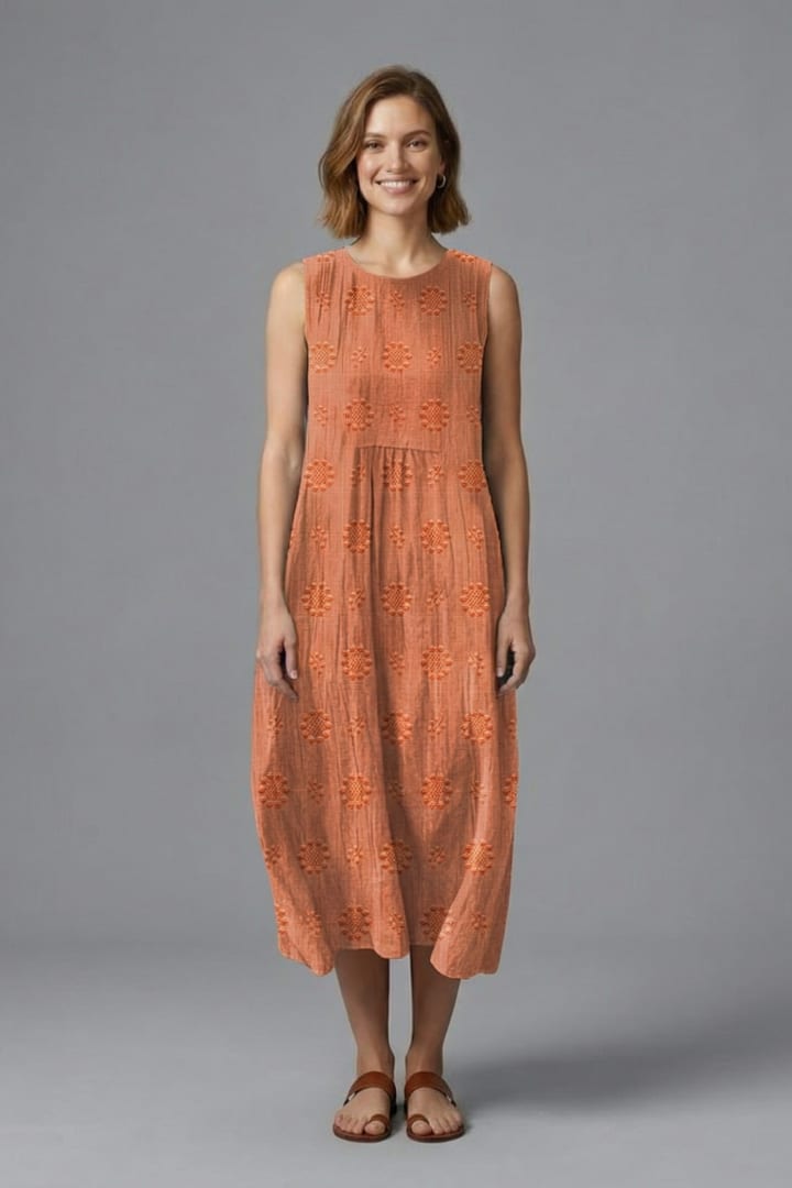 Women's Embroidered Sleeveless Midi Dress | Nicole Nelson_10