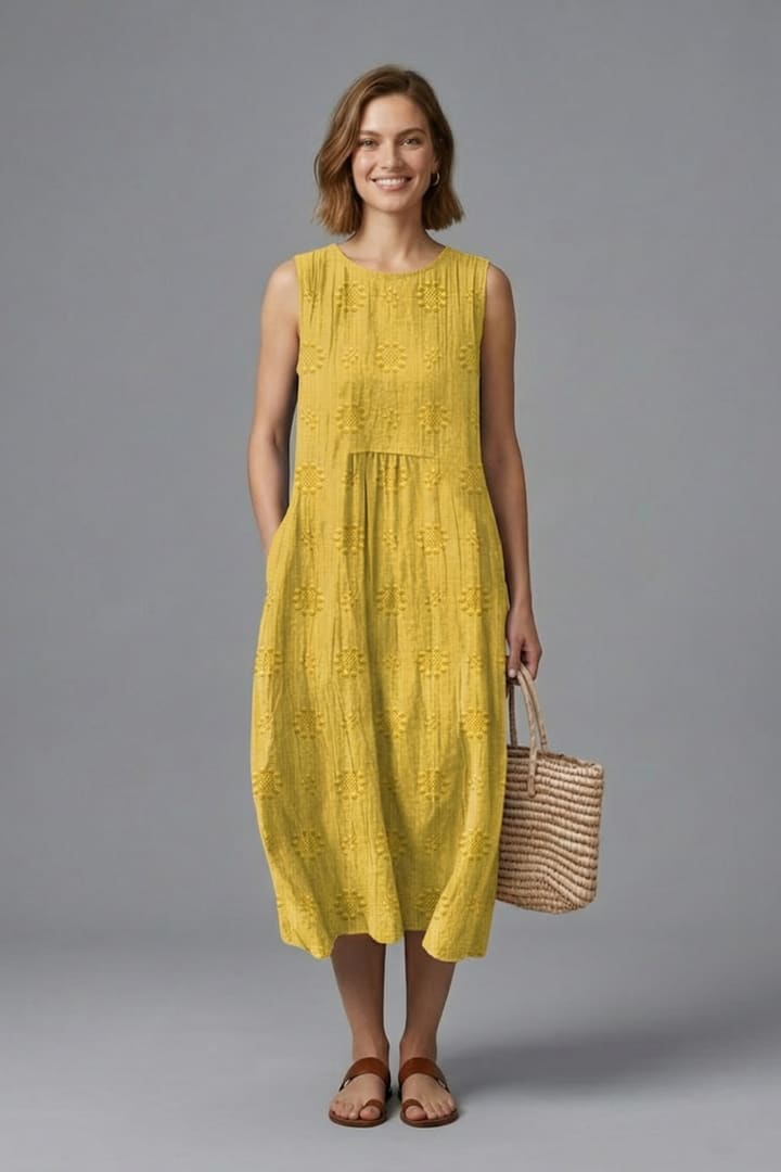 Women's Embroidered Sleeveless Midi Dress | Nicole Nelson_7
