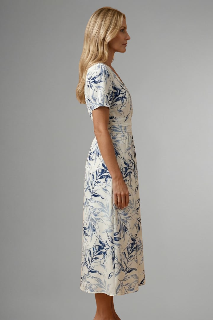 Women's Floral V-Neck Midi Dress | Jasmine Marshall_5
