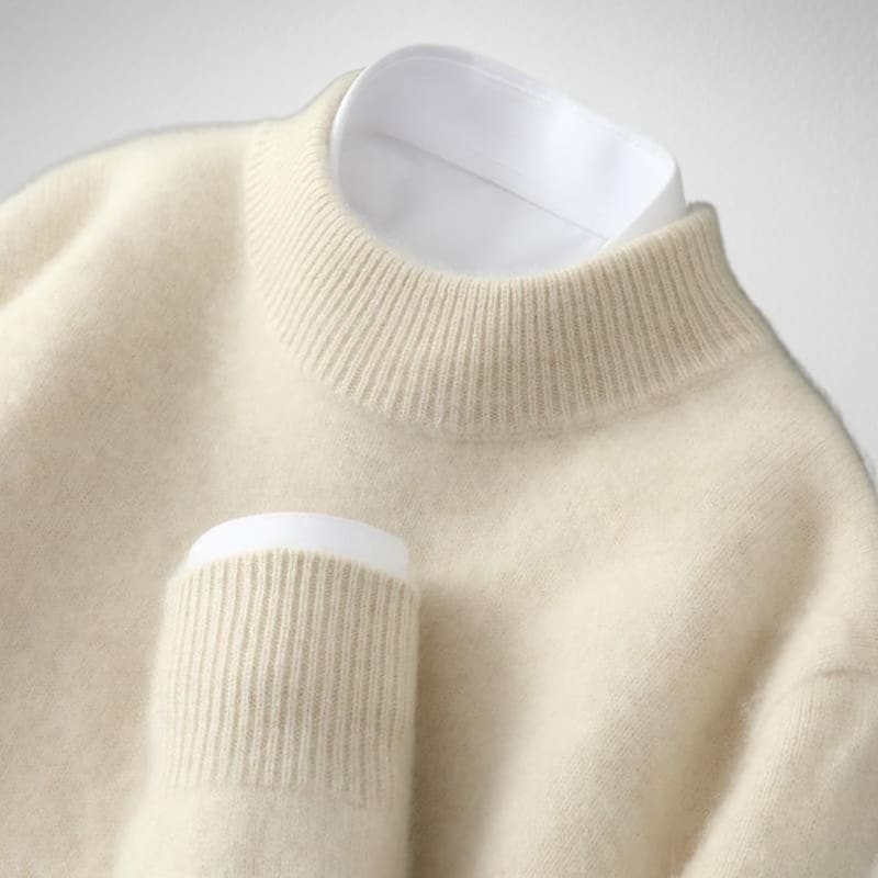 Women's Fine Knit Mock Neck Jumper | Simone_1