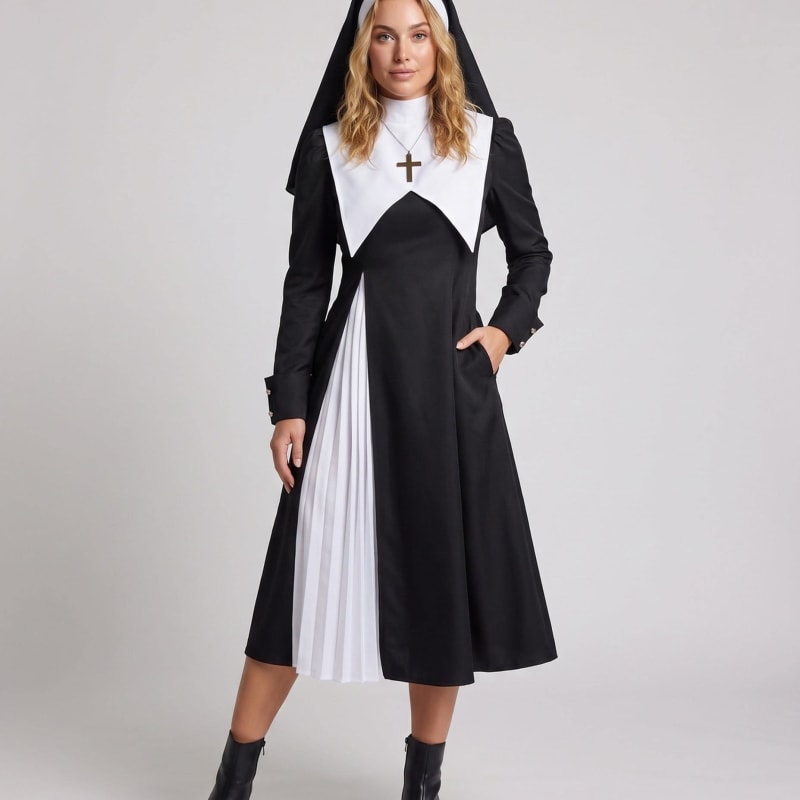 Women's Nun Costume Midi Dress | Donna_1