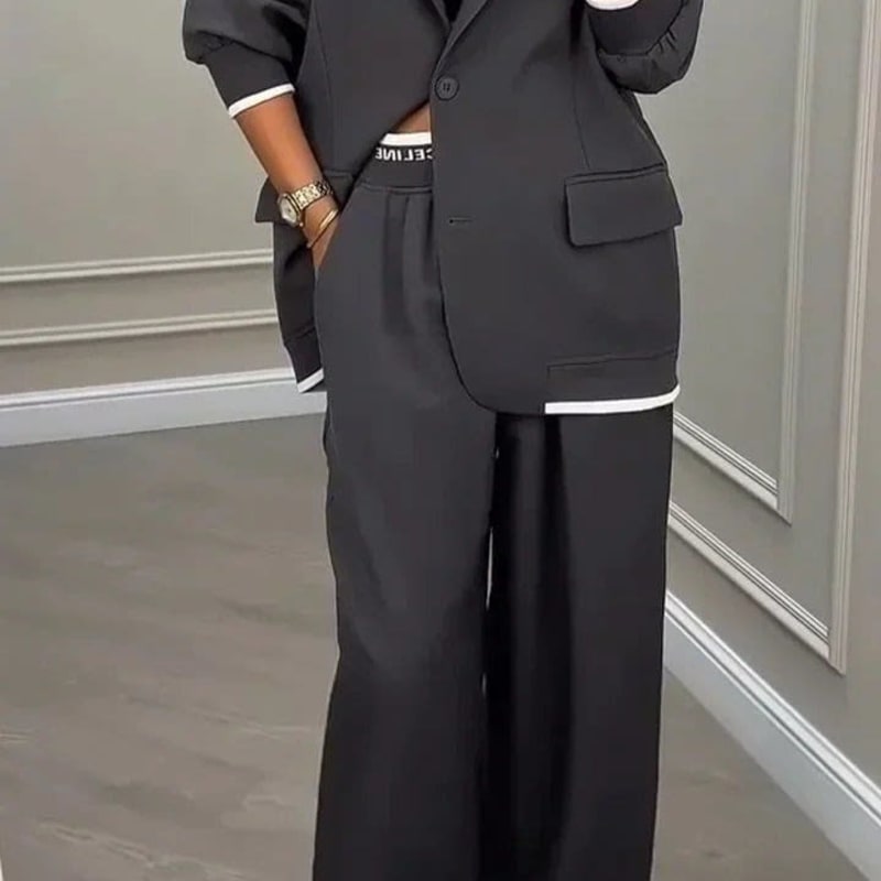 Women's Single Breasted Oversized Blazer Trouser Set | Juliette_1