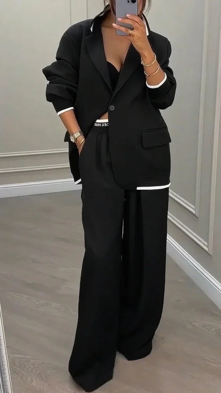 Women's Single Breasted Oversized Blazer Trouser Set | Juliette_5