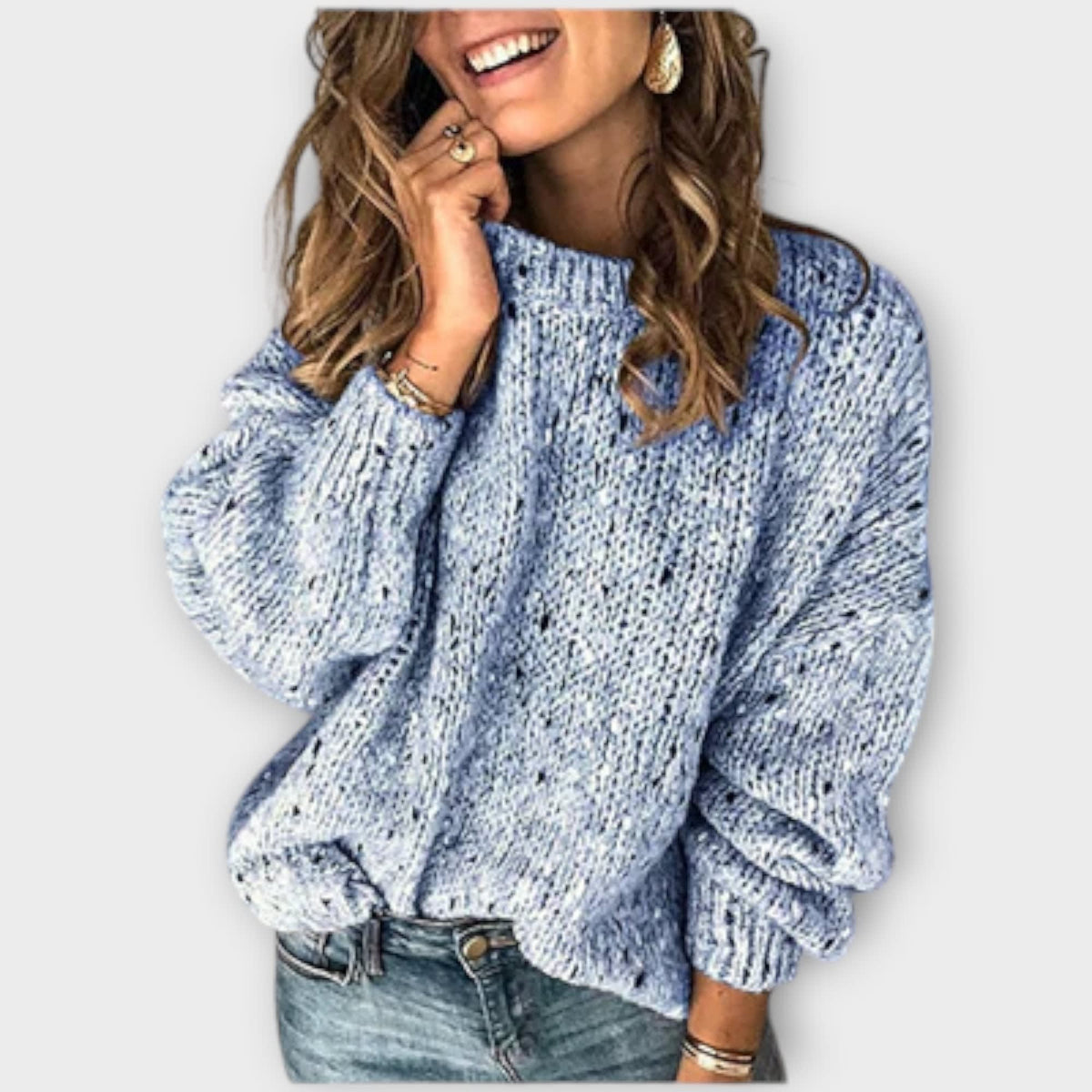 Women's Oversized Chunky Speckled Knit Jumper | Sylvie_4