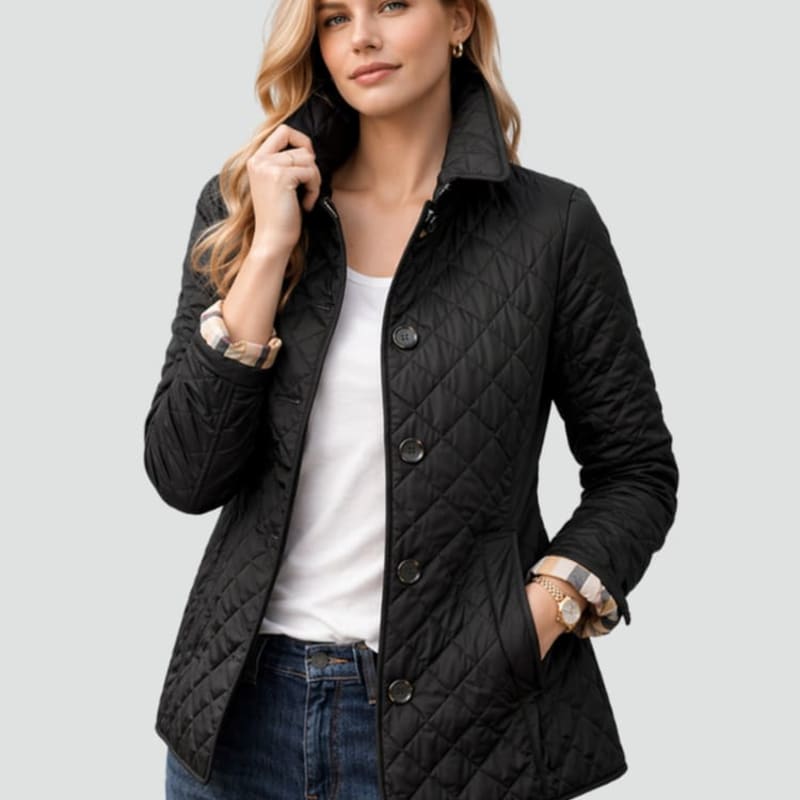 Women's Quilted Button Front Jacket | Edie_1