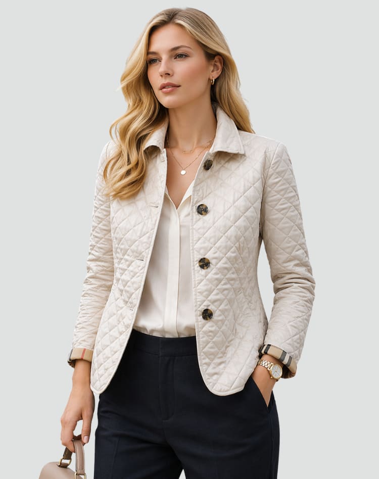 Women's Quilted Button Front Jacket | Edie_2