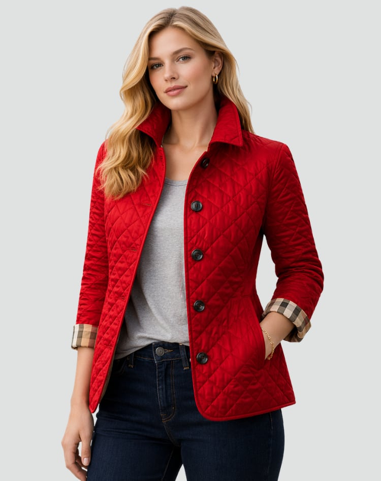 Women's Quilted Button Front Jacket | Edie_4
