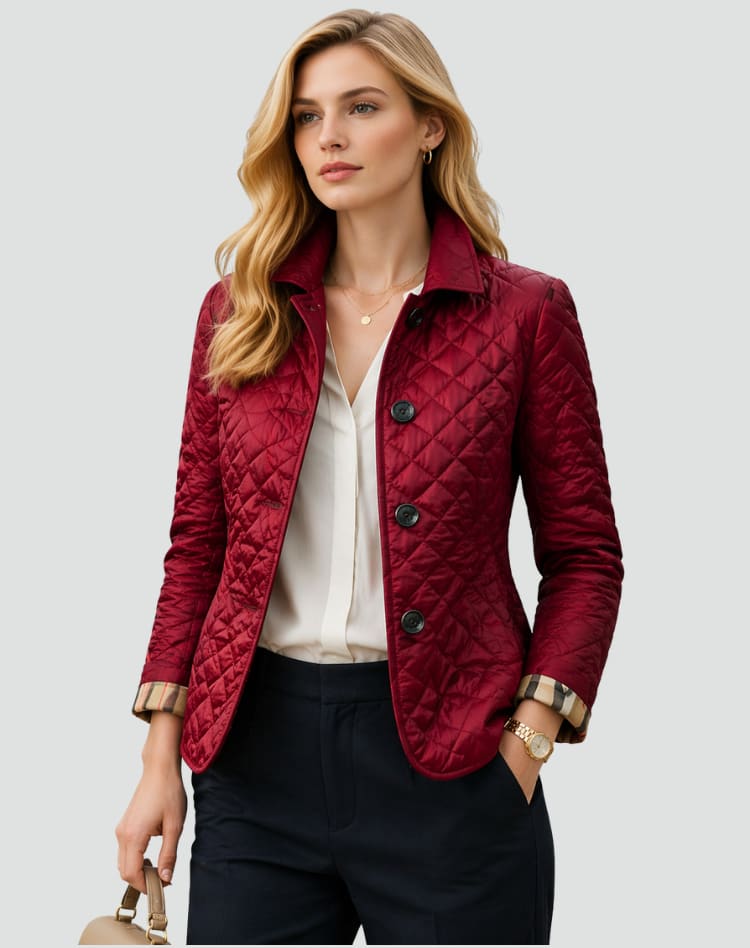 Women's Quilted Button Front Jacket | Edie_6