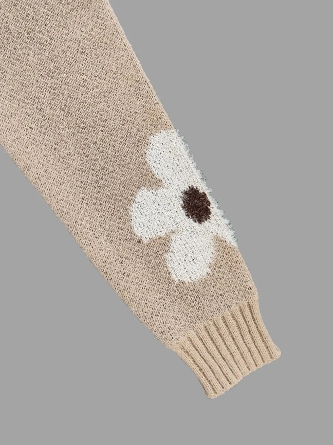 Women's Floral Round Neck Jumper | Rosenwyn_6