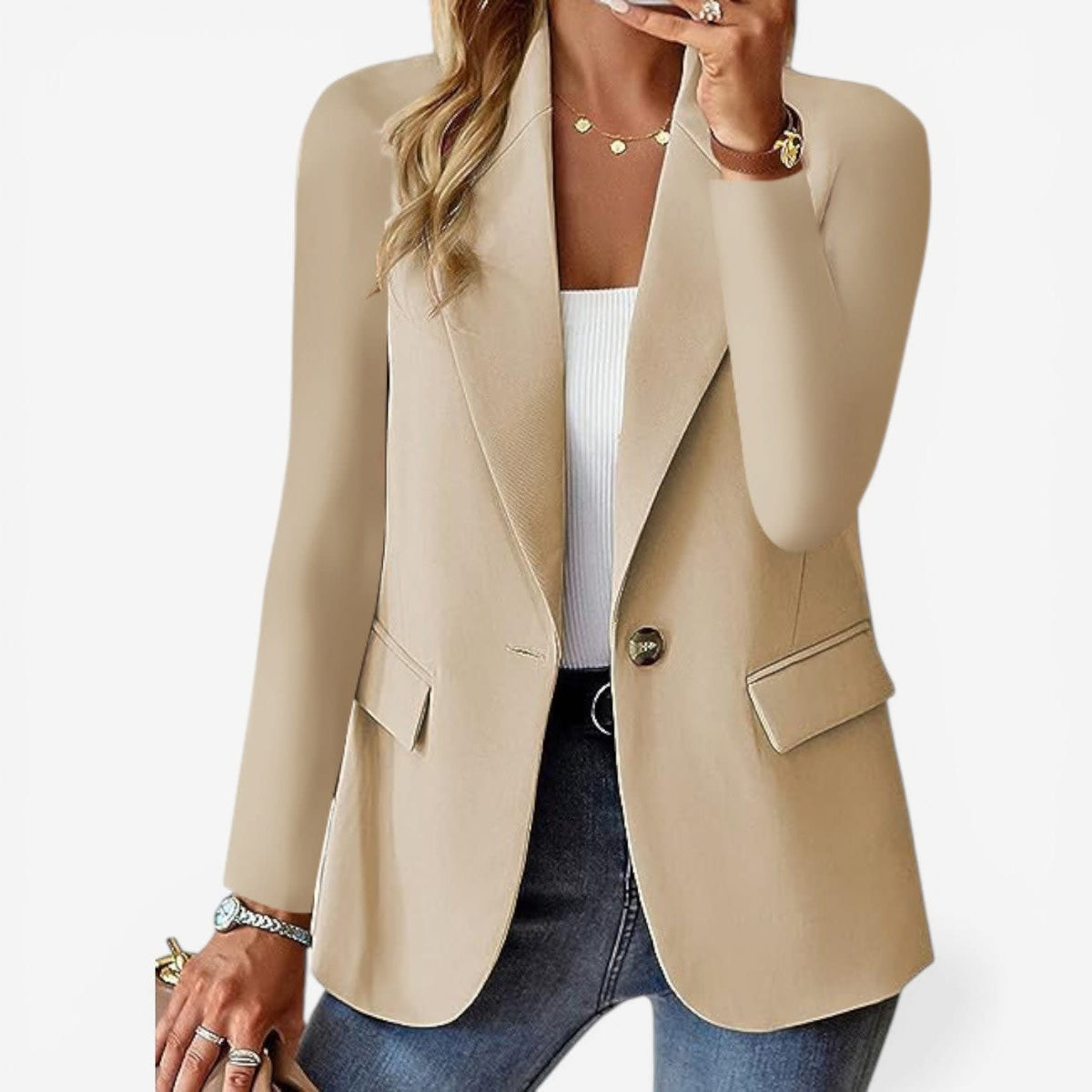 Women's Single Breasted Tailored Blazer | Monica_6