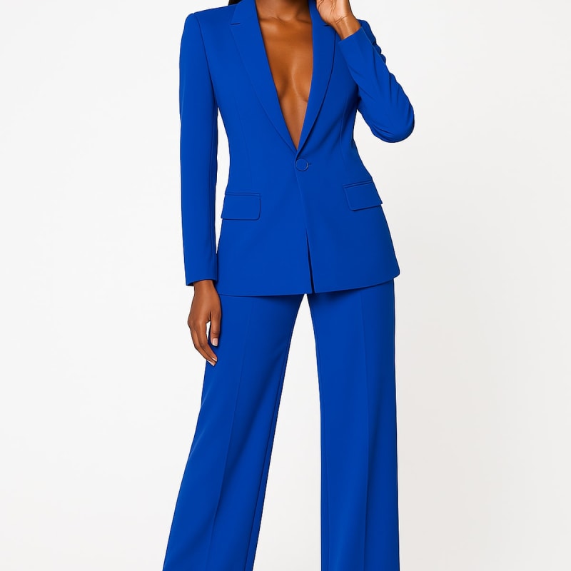 Women's Single Breasted Wide Leg Two Piece Trouser Suit | Brittany_1