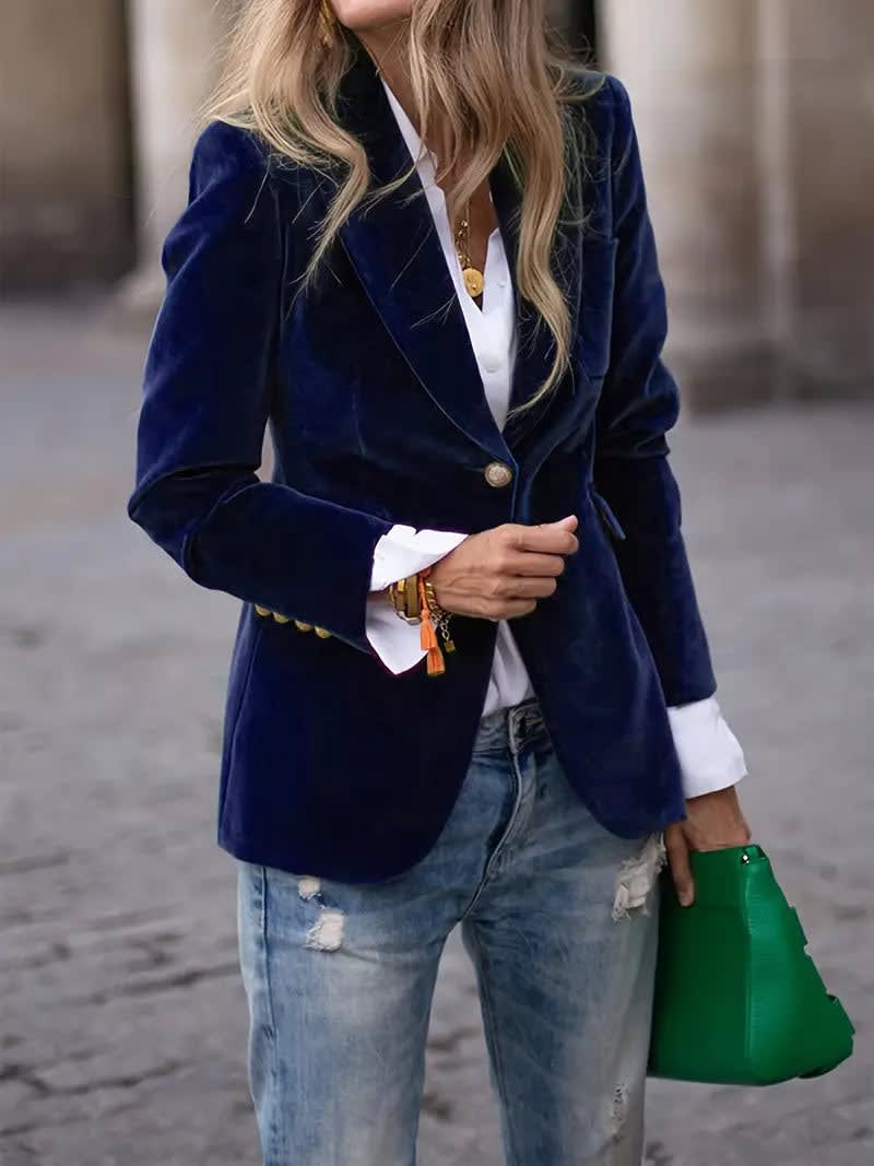 Women's Single Breasted One Button Blazer | Samantha_2