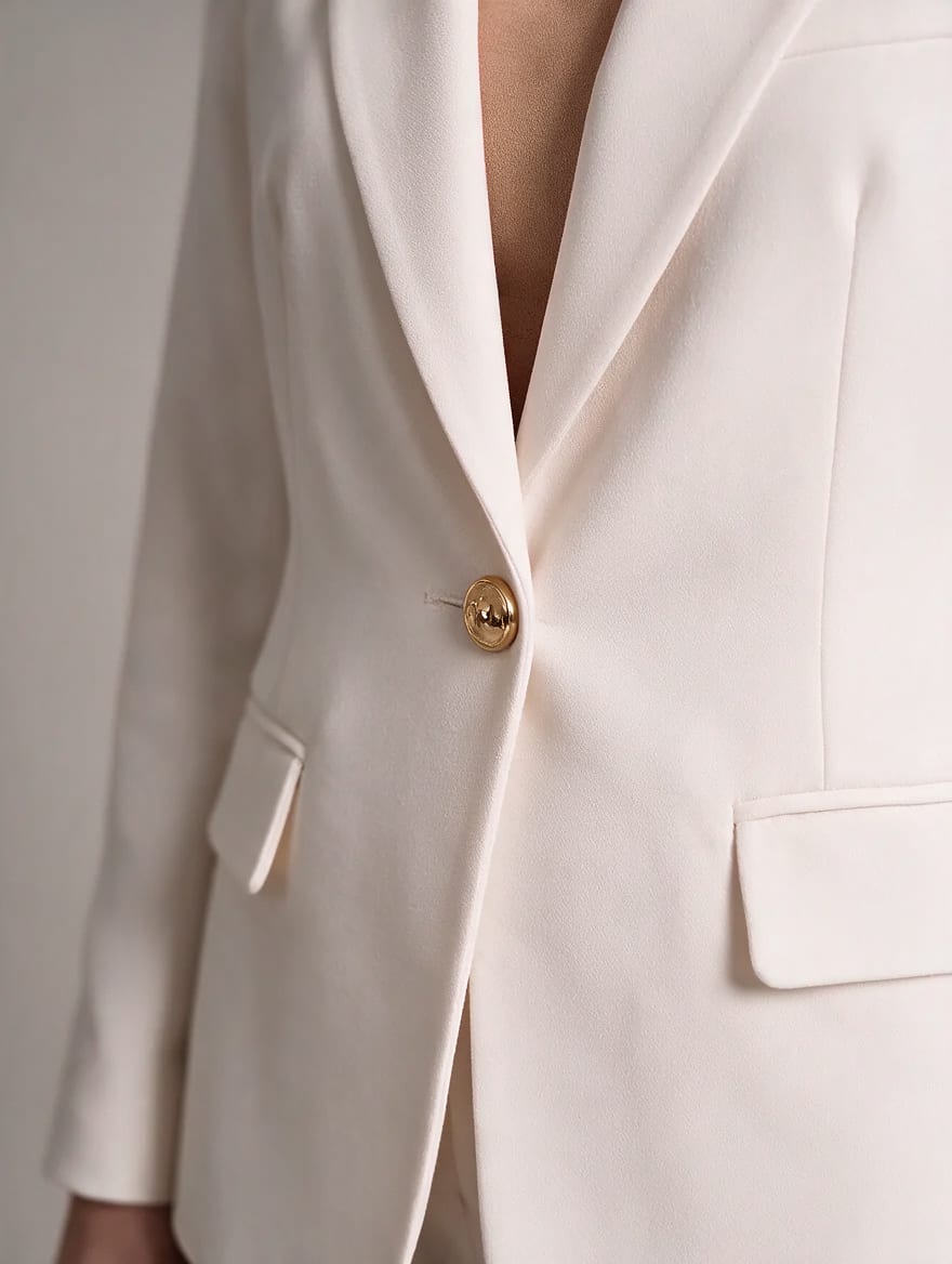 Women's Single Breasted Cropped Trouser Suit Blazer Set | Niamh_6