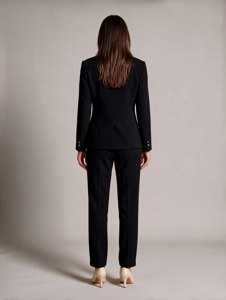 Women's Single Breasted Cropped Trouser Suit Blazer Set | Niamh_7