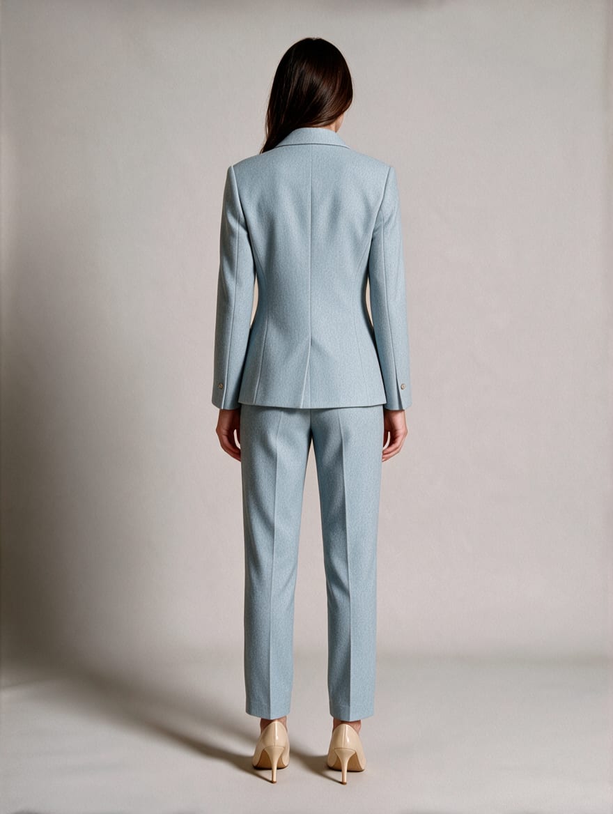 Women's Single Breasted Cropped Trouser Suit Blazer Set | Niamh_8
