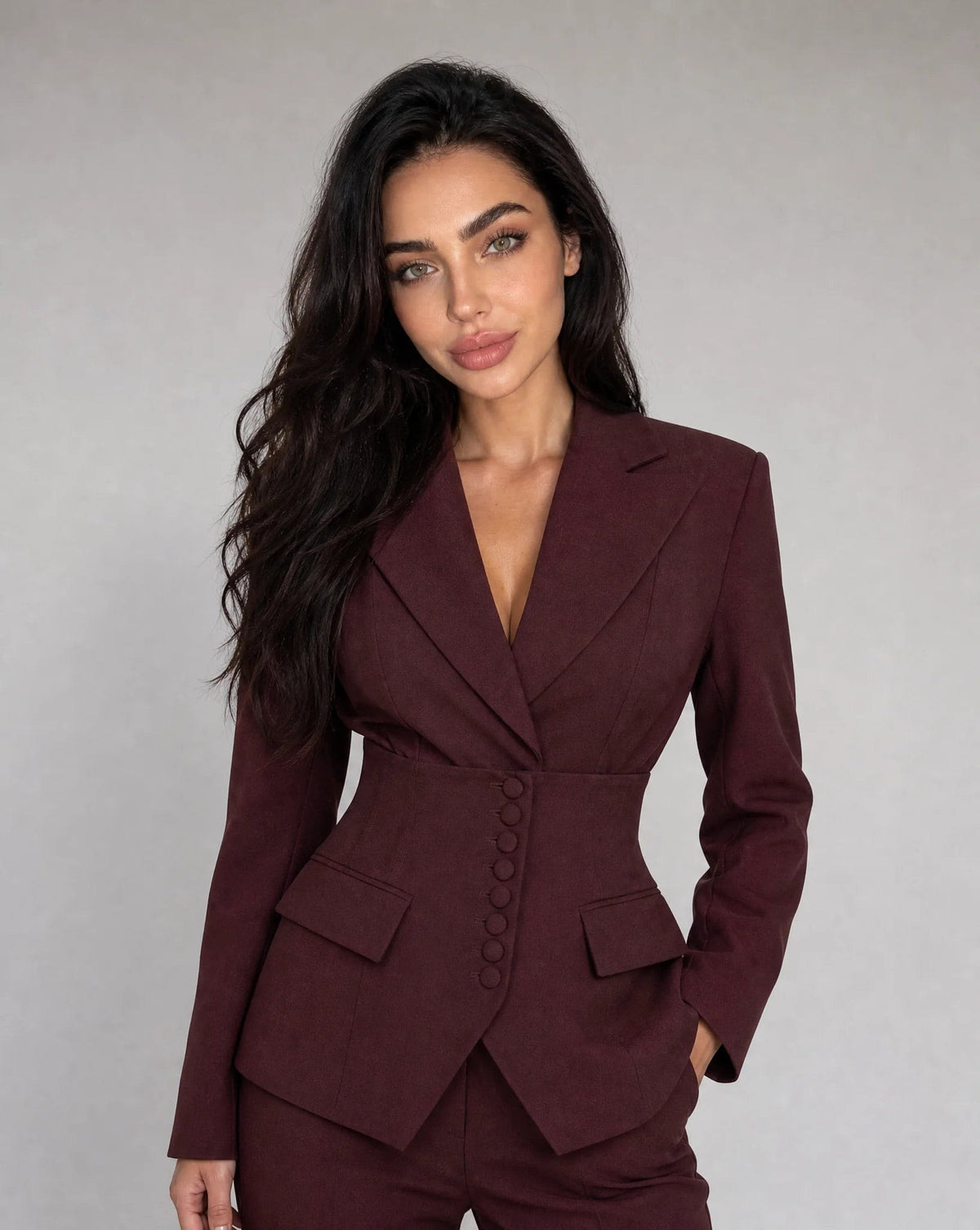 Women's Tailored Wide Leg Trouser Suit | Catherine_3