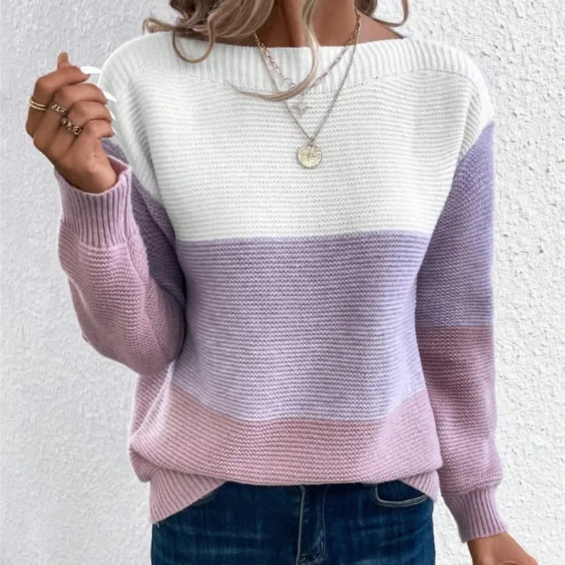 Women's Oversized Color Block Jumper | Sowena_5