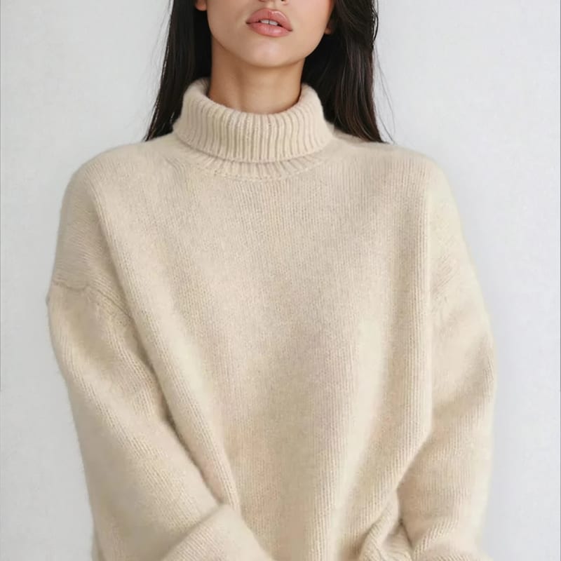 Women's Knit Roll Neck Jumper | Una_1